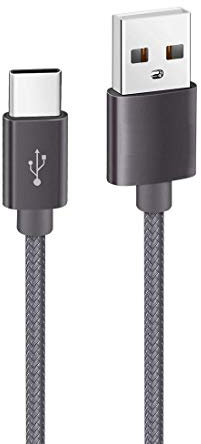 AMAZE!UK For Google Pixel 9Pro / Pixel 6 / Pixel 7 Pro (2 metre) USB A to Type C Fast Charger Charging Cable Lead Nylon Braided (Black)