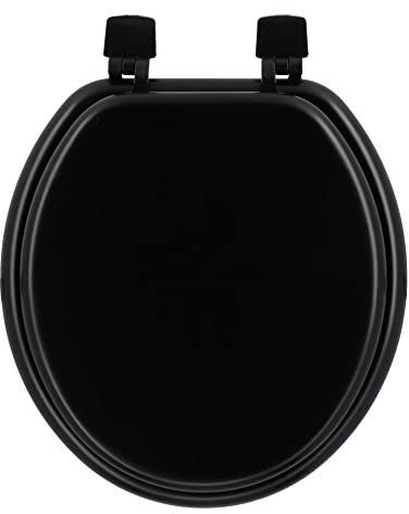 TENDANCE Abattant WC en Bois Noir avec kit de Fixation