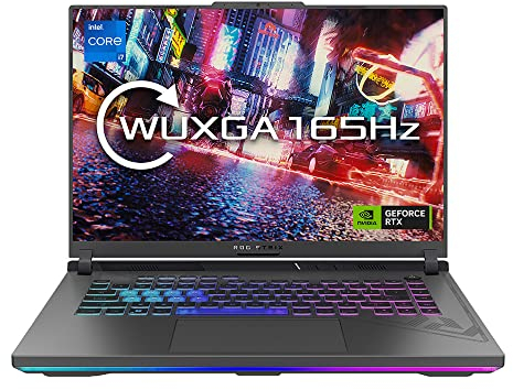 ASUS ROG Strix G16 G614JZ 16.0 WUXGA 165Hz Gaming Laptop (Intel i7-13650H, NVIDIA GeForce RTX 4080, 16GB RAM, 1TB SSD, Windows 11), Grey (G614JZ#B0BNQV2KR1)