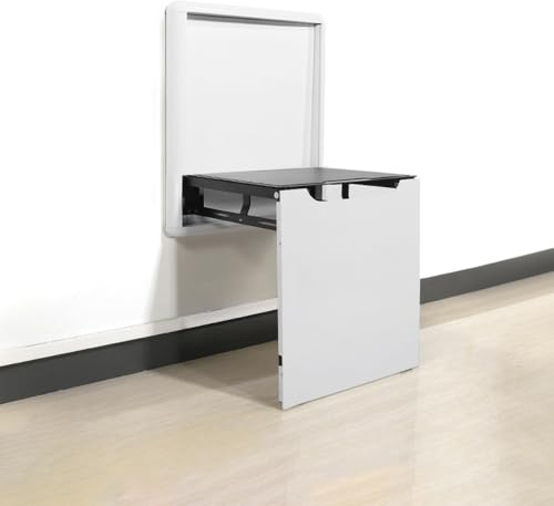 Hoconnie Sgabello Pieghevole da Muro Invisibile Sgabello per Ingresso a Parete Sedile da Doccia Pieghevole Salvaspazio Carico 150 kg (Bianco)