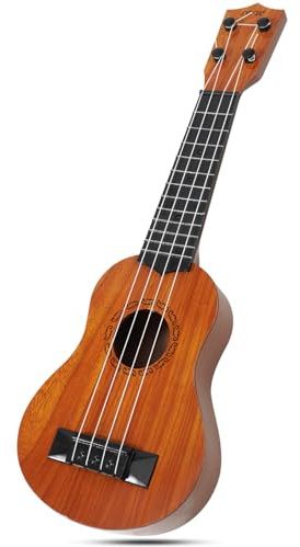 Raimy 17in Kids Ukulele Guitar - 4 Strings Mini Guitar Children Musical Instruments Educational Toys with Picks for Toddler Kids Boys Girls Beginner (Burlywood)