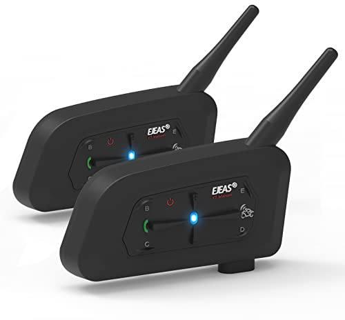 EJEAS V7 Motorradhelm, Bluetooth-Gegensprechanlage, Headset, 2 Personen, Vollduplex, kabellose Motorrad-Gegensprechanlage, verbindet bis zu 7 Fahrer für Motorradfahren, Skifahren und Klettern (2