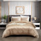 Tospass Sommer Satin Bettwäsche 200x220 cm Khaki Glatt Glanzsatin Seide Bettwäsche Set Luxus Deckenbezug Einfarbig Glänzend Gestreift Bettbezug mit Reißverschluss 2 Kissenbezug 80x80cm