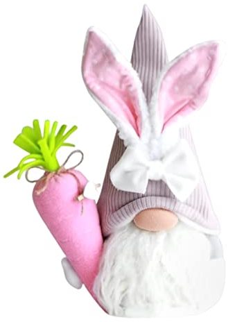Ostern Deko Wichtel, Handgemachte Plüsch Osterhasen Zwerg mit Blumen, Frühlingswichtel Osterwichtel Wichtel Frühling Osterdeko Wichtel Osterhasen Gnom Wichtel Figuren Frühlingsdeko Deko Frühling