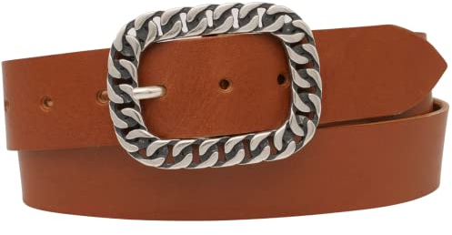 AnnaMatoni Ledergürtel, Made in Germany, echt Leder Gürtel für Damen, 4cm breit, Schließe Nickelfrei (Cognac 640, TW110-125cm Gesamtlänge)