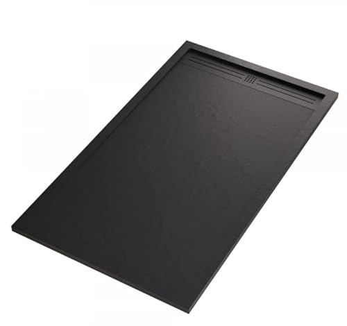 IMPERIAL BAGNO - Duschwanne aus Marmor, Harz, Schwarz, Beton, Gitter - 80 x 120 cm (90 x 200)
