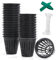 ORIMERC Lot de 50 Pots en Filet de 5,1 cm avec mèche Auto-arrosage de 30,5 m et 50 étiquettes de Plantes pour aquaponie hydroponique, Kratky, intérieur et extérieur, résistants aux UV et sans BPA