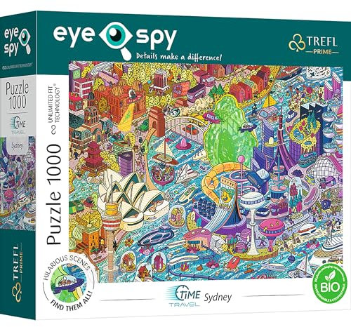 Trefl EYE-SPY Time Travel : Sydney, Australia – 1000 Piece Jigsaw Puzzles for Adults & Children Aged 12+ Find the Hidden Details Puzzle