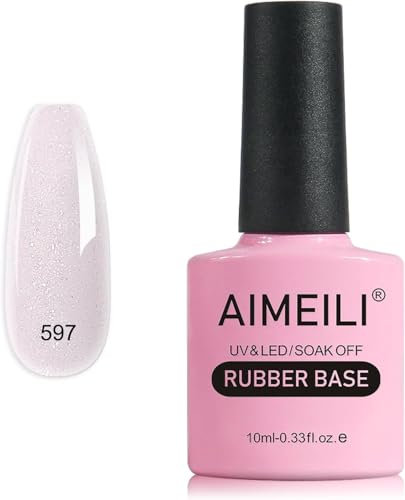 AIMEILI Rubber Base Gel Soak Off UV LED Rubber Base Coat Nägel Unterlack Gel Nagellack Maniküre 10ml (597)