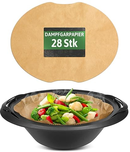 Siegvoll Carta per Cottura a Vapore per Varoma 28 Pezzi, Carta da Forno per Bimby TM6 TM5 TM31, Antiaderente, Impermeabile, Resistente All'olio