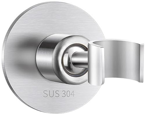Support Pommeau De Douche Sans Percage, Universel Support De Douche En Acier Inoxydable 304 Fixation Pommeau De Douche Avec Klebepads Support Douchette Mural Réglable à 360 °(Argent)