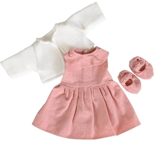 Egmont Toys Puppenkleid rosa mit Jacke - Puppenkleidung aus Baumwolle für 30-32 cm Puppen