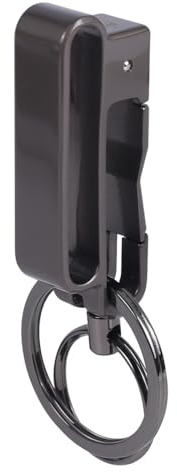 Titanio Clip Portachiavi Fibbia Cintura Organizzatore Chiavi a sgancio rapido con Portachiavi Staccabile per Uomo, Nero