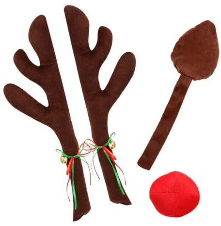 Supvox 4 Stück Weihnachtsdekoration LKW Rentiergeweih Auto Weihnachtskostüm Auto Rentierschwanz Hirschgeweih Für Auto Rentierautogeweih Auto Window Top Ornament Flanell Elch Trompete