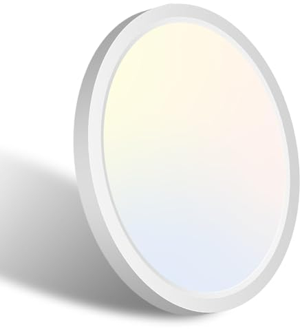 libtit Led Deckenleuchte 15W,18CM Flach Deckenlampe Rund,1500Lm Warmweiss 3000K Neutralwei 4000K Kaltweiss 6500K,Klein Decke Deckenleuchten für Wohnzimmer Küche Feuchtraum Kinderzimmer