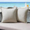 MIULEE Outdoor Kissen Wetterfest Kissenbezug Wasserdichter Dekorative Kissenbezüge Leinen-Optik Sofakissen Dekokissen für Garten Sofa Couch Wohnzimmer Schlafzimmer 2er Set 50x50cm Grau Weiß