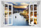 Wallario Glasbild 60 x 90 cm mit Fensterrahmen mit Fenster-Illusion: Canal Grande in Venedig am Abend mit untergehender Sonne - Wandbild mit freischwebender Optik