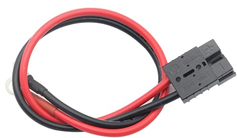Shkalacar 8AWG Batterieadapter Kabel, 50 cm/19,69 Zoll Netzteil Adapterkabel mit O-Typ Klemme und 50A-Stecker, Batterieladekabel für Automobil, Medizin-, Industrie- und Militäranwendungen