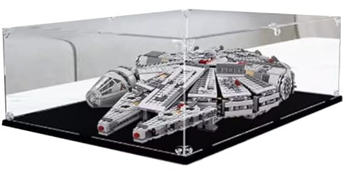 Transparente Acryl-Vitrine für Lego 75105 Millennium Falcon, staubdichte Vitrine, kompatibel mit Lego 75105, staubdichte Displaybox. 49,8 x 34,8 x 15 cm (nur Vitrine) (3 mm)