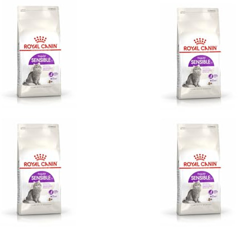 ROYAL CANIN Regular Sensible 33 | 4er Pack | 4 x 400 g | Trockenfutter für ausgewachsene Katzen | Zur Unterstützung der Verdauung | Geeignet für Katzen mit hohem Energiebedarf