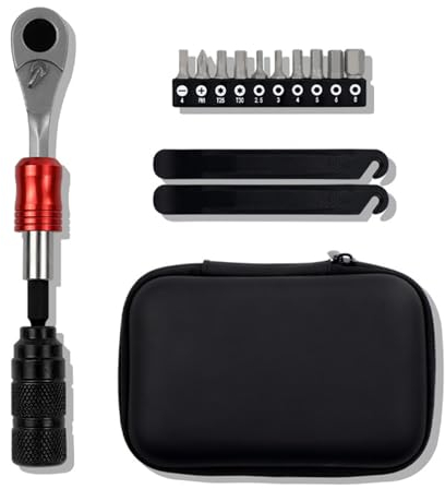 Bikes Multitool Reparatur Set für Rennräder und Mountainbikes Multifunktionswerkzeug für Fahrräder Wartung Werkzeug Ratsche Werkzeug Set Ratschenschlüssel mit Bit