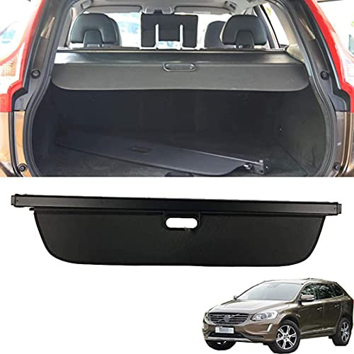 TXBZQKJ Maletero Cubierta de Carga para Volvo XC60 2009-2018, SUV Bandeja Portaequipajes Retráctil, Persiana Enrollable para Paquete de Maletero, Lona de Aleación de Aluminio