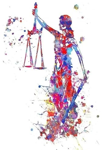 SHINERING Graffiti Lady Justice Waage Der Gerechtigkeit Poster Richter Justitia Göttin Themis Leinwand Malerei Druck Gericht Anwalt Wohnkultur A11 21X30Cm Kein Rahmen