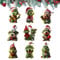 9pcs Green Dog Christmas Hanging Pendants - Acrylic Xmas Tree Hanging Decorations Set
