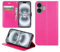 DN-Technology for iPhone 16 Plus Case Flip Leather Wallet Book Stand Folio Card Holder Phone Cover iPhone 16 Plus 6.7'' (PINK)