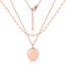 ALEXCRAFT Collana Donna Argento Sterling 925 con Collana Pendente Rotondo, Collane Donna Lunghe a Strati Impilabili 2 in 1 Placcate in Oro Rose Regolabili con Collana Catene di Gioielli Egalo
