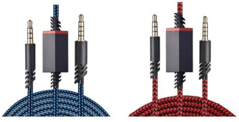 ARVALOLET Ersatz-Headset-Kabel for Astro A10 A30 A40 A50 Gaming-Kopfhörer 2 Meter Rot Blau