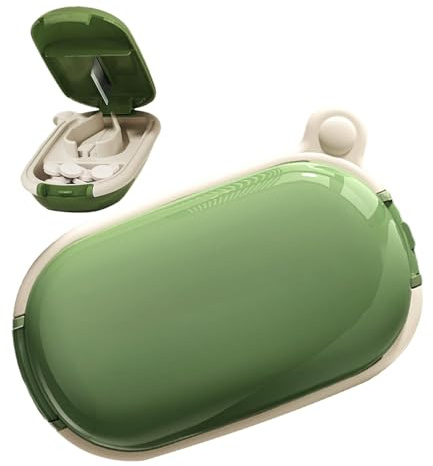 Taglierina divisore per pillole, taglierina per pillole, divisore per tablet da viaggio, divisore per compresse piccole e grandi, divisore per tablet da viaggio con dispenser, reban