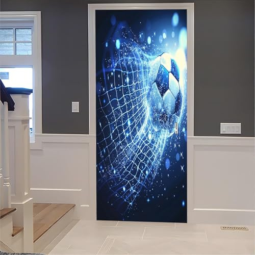 Türtapete Selbstklebend 85 x 200 cm Fußball Türaufkleber Fußballnetz Türposter PVC Wandaufkleber Wasserdichte Fototapete Türfolie Poster Tapete Türbild Für Türwand Dekoration B52