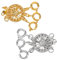 2 Pcs Necklace Layering Clasps for Women, Slide Jewelry Lock Gold and Silver Plated Tangle Free Safety Jewelry Locking Clasp Converter Chain Extender