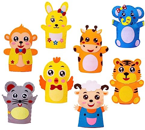 ifundom 8stücke Teiliges Junge Mädchen Handpuppen DIY Materialpaket Kreative Stoffpuppen Zum Nähen Für Jungen Und Mädchen Fördert Kreative Fähigkeiten Und Eltern-Junge