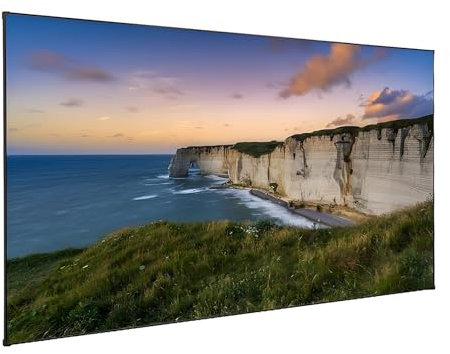 XOBRJQZ Projektionsleinwand mit Festem Rahmen, 16:9 8K 4K Ultra HD 3D-Wand Projektor-Leinwand, Leinwand für Projektor Für Filmvideo, Heimkino, Kino, Büro(120 inch)