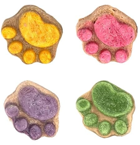 4Pcs Pfotens -Katzen-Leckereien, Katzenfutter-Leckereien, Katzenpfotenkekse Katzenleckerli, Katzenpfotenkekse zur Mundreinigung, Katzenfutter in Pfotenform, Katzenkekse