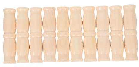 Cabilock Ergonomic Comfortable Bucket Handle Grip 10pcs Wooden Handles for Mop Buckets Trug Builders Camping and Shopping