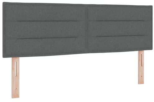 vidaXL Kopfteil Linien-Design Dunkelgrau 140 cm Stoff