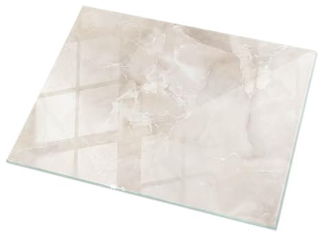 Plaque de Table en Verre 120x80 cm Surface Lisse Decoratif Verre Trempé pour Le Salon, la Cuisine et la Salle à Manger Décor Élégant Durable - Motif Texture de marbre