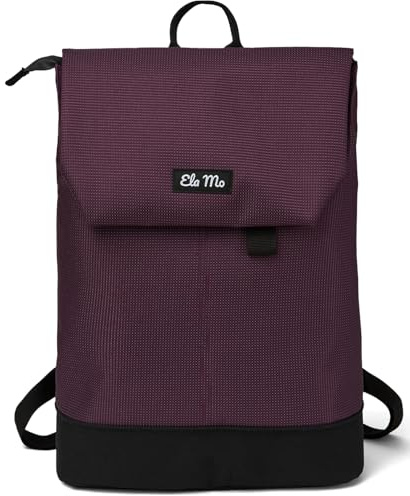 Ela Mo Rucksack Damen - Daypack schön u. durchdacht - Laptop Rucksäcke für Frauen - Anti Diebstahl Tasche für Schule, Uni, Business (Plum Reflective)