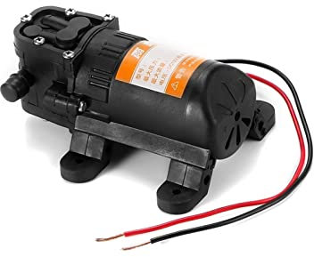 Bomba sumergible pequeña ajustable Bomba de agua eléctrica agrícola 12 V CC, 70 PSI, 3,5 l/min, pulverizador diafragma alta presión negro for lavado automóviles
