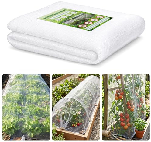 KINGLAKE 35gsm Thicken Insect Netting Mesh, 2x5m Fine Mesh Net Garden Plant Netting for Protecting Vegetables Fruits Flowers Crops, Fits Raised Beds Veg Patch Allotment Greenhouse Outdoor