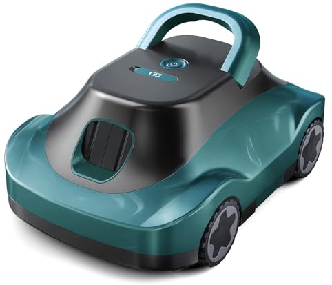 Robot Piscina, Aspirador Piscina Inalámbrica, 180 minutos de autonomía, Succión potente, Navegación inteligente, Filtración Ultrafina, Autoaparcamiento, Robot Piscina Inalámbrico para Piscinas Fuera