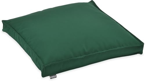 H.O.C.K. Sitzkissen Outdoor Stuhlkissen Classic Uni – UV-beständig, wasserabweisend, Fleckschutz – Garten Terrasse Balkon (50x50x5cm, Tannengrün)