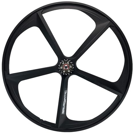 WxMTykx Laufradsatz Mit Festem Gang 700C-Rennrad Magnesiumlegierung Vorder-Und Hinterräder 5-Speichen-17-Zahn-Single-Speed-Freilauf Abgedichtete Lager 100/120-mm-V-Brake-Naben(Rear)