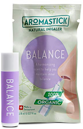 Aromastick Balance - Ayuda a mantener tu equilibrio interior - Inhalador terapéutico natural - Aromaterapia - 100% aceites esenciales puros orgánicos, bio, Menta, Ciprés, Geranio, Raíz de jengibre