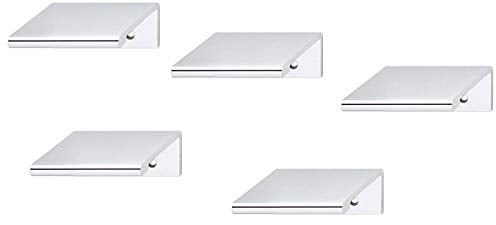 Gedotec Möbelgriff Küche Kantengriff Schubladen-Griff - Zurigo | Aluminium silber matt | Schrankgriff Länge 40 mm | Türgriff für rückseitige Verschraubung | 5 Stück - Design Griffleiste mit Schrauben
