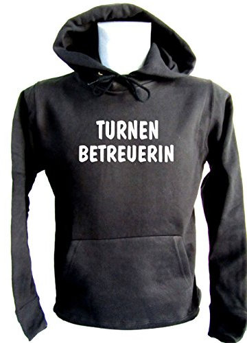 ShirtShop-Saar Turnen Betreuerin; Kapuzen-Pulli schwarz, Gr. L