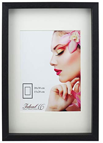 IDEAL TREND 3D Objektrahmen Holz Bilderrahmen Wanddeko Collage Poster Shirt Trikot Rahmen HR: Farbe: Schwarz | Format: 18x24